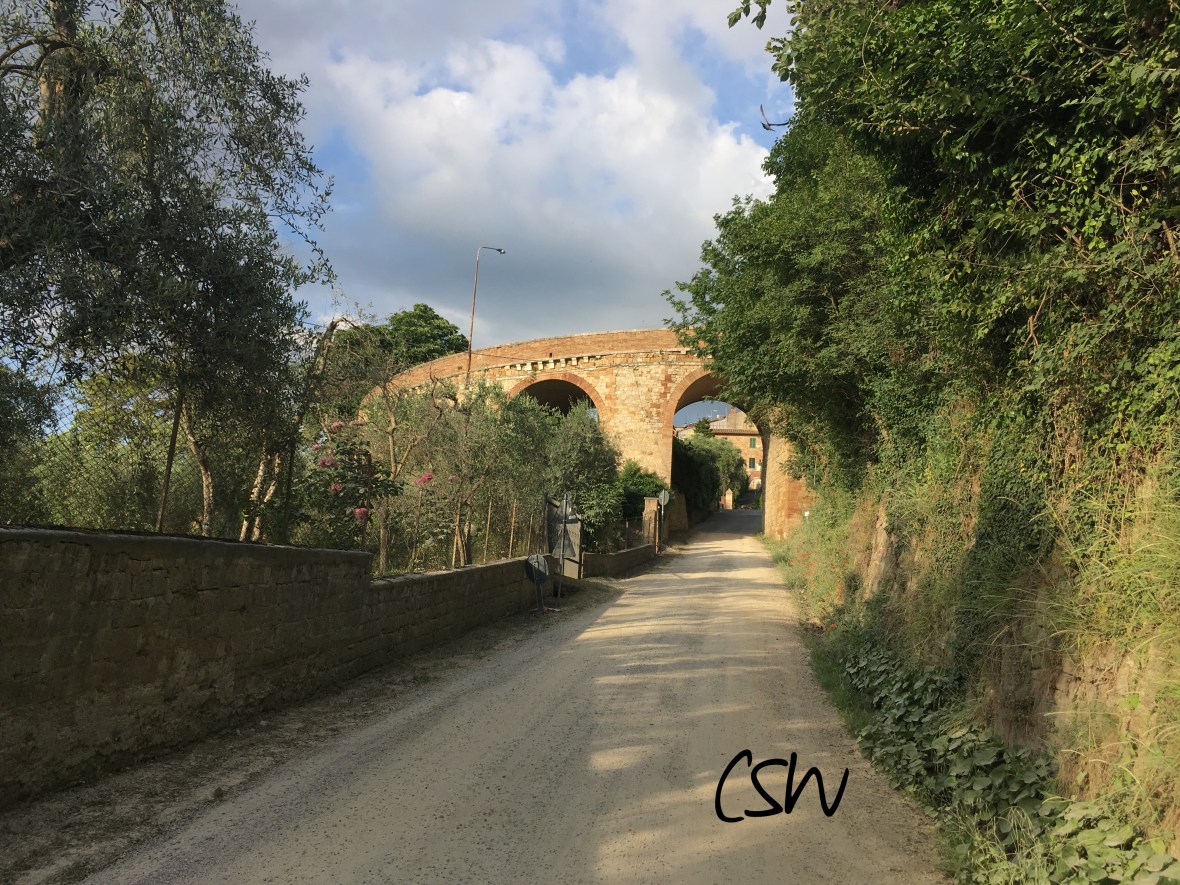 The driveway up to San Quirico d’Orcia