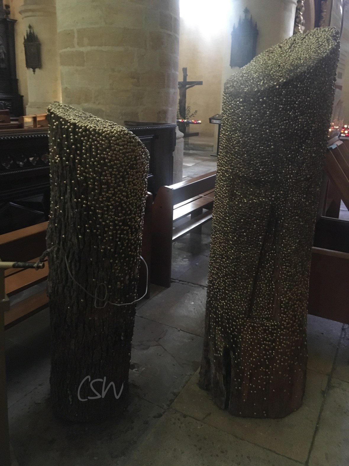 Nailpost in a church in Bergerac